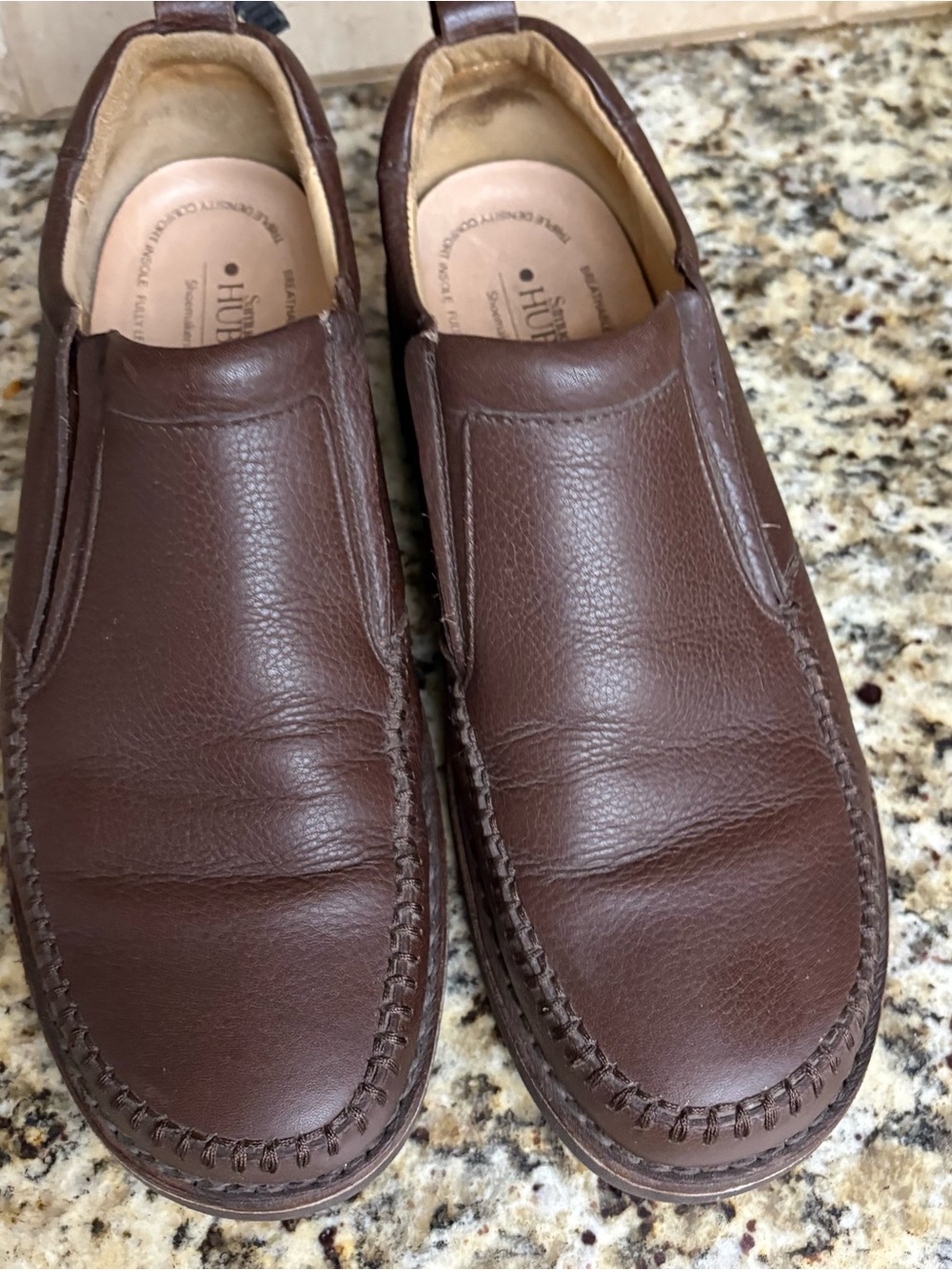 Hush Puppies Men's Brown Leather Slip-On Loafers